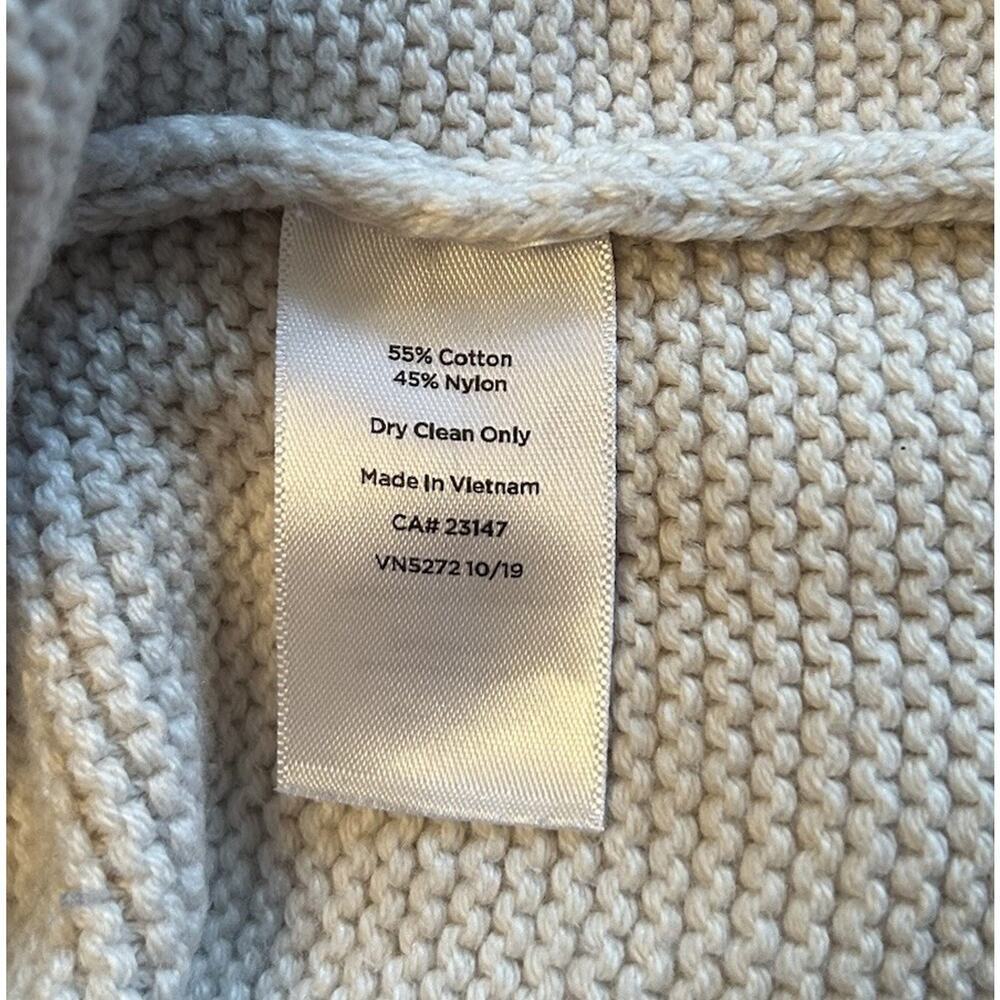 Talbots Chunky Cable Knit Nautical Sweater Size Small Color Block Blue White - Picture 10 of 11